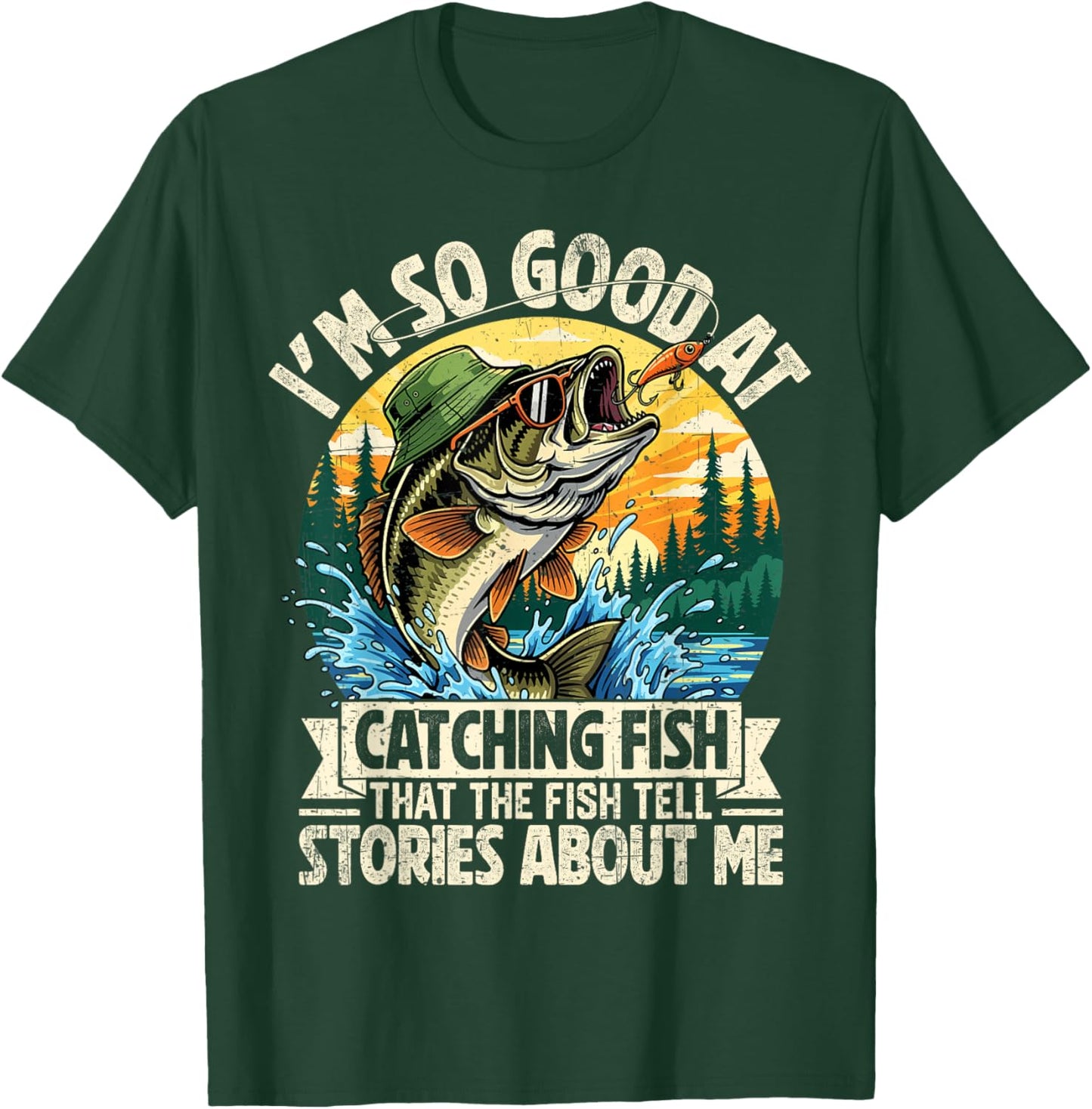 Funny Fishing Shirt Women Fisherman Bass Graphic T-Shirt - T-Shirt | Forest