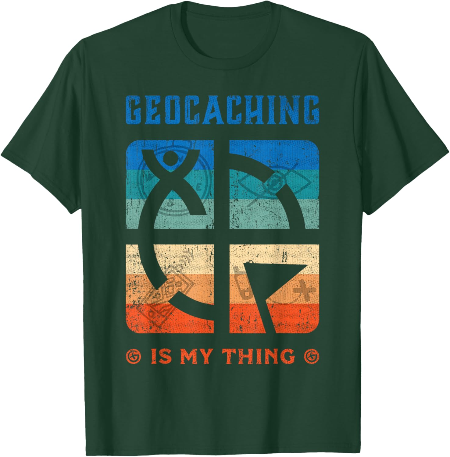 Geocacher Geocaching Supplies Kit Tools Trinkets Geocaching T-Shirt - T-Shirt | Forest
