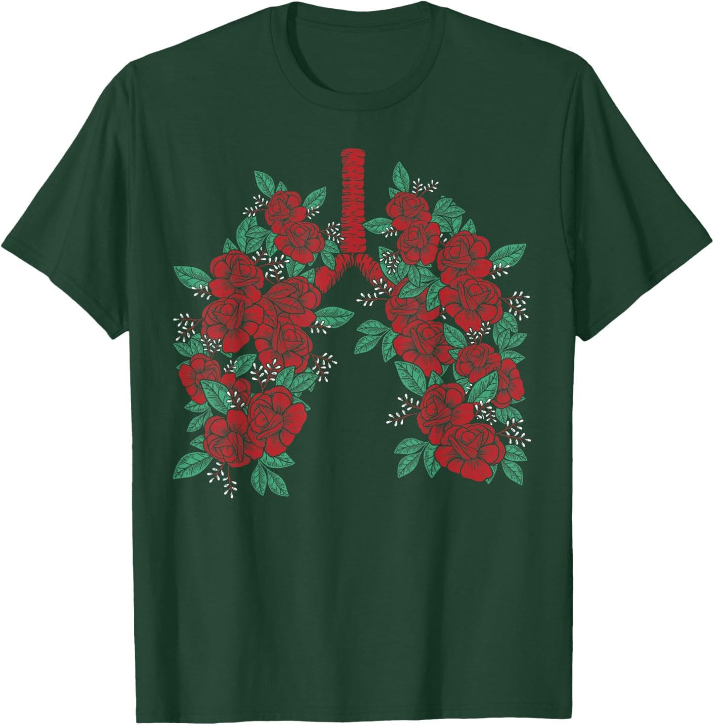 Anatomical Lungs Flowers Medical Science Anatomy Themed T-Shirt - T-Shirt | Forest