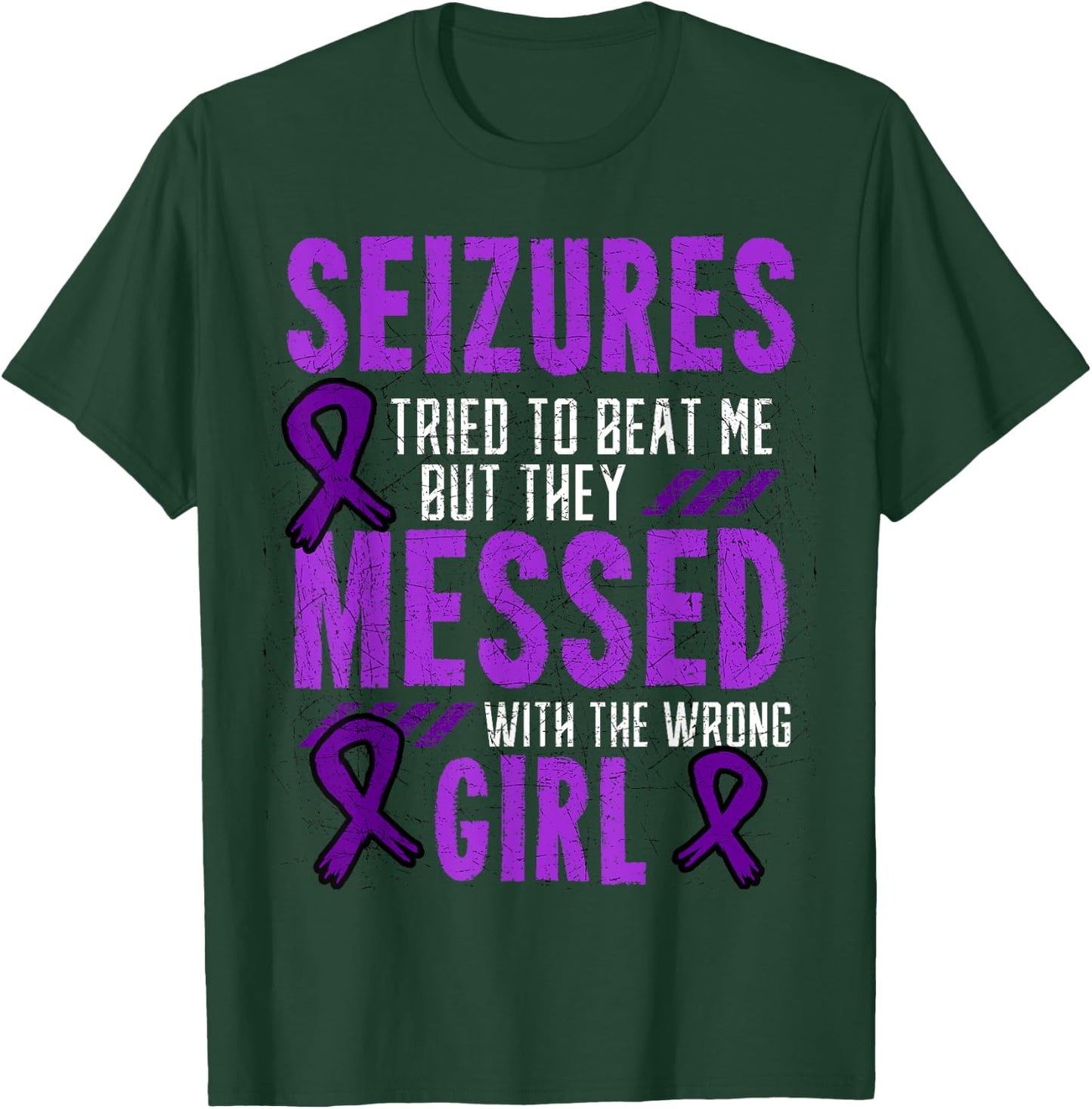 Seizures Tried To Beat Me Epilepsy T-Shirt - T-Shirt | Forest