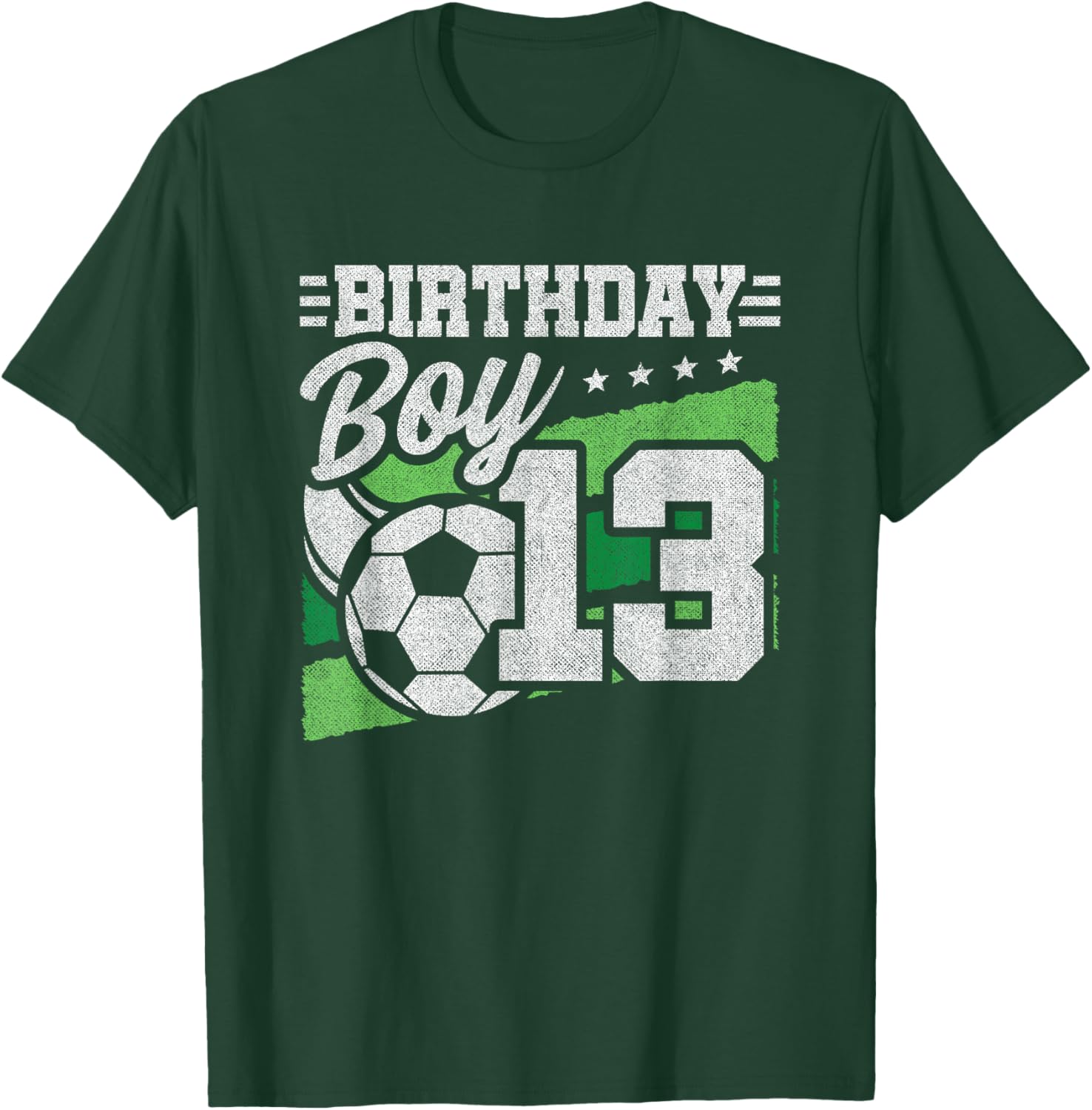13 Year Old Soccer Birthday - Boys 13th Birthday Soccer T-Shirt - T-Shirt | Forest