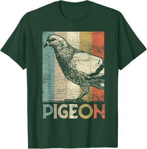 Retro Pigeon T-Shirt - T-Shirt | Forest