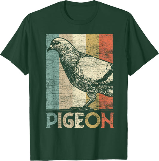 Retro Pigeon T-Shirt - T-Shirt | Forest