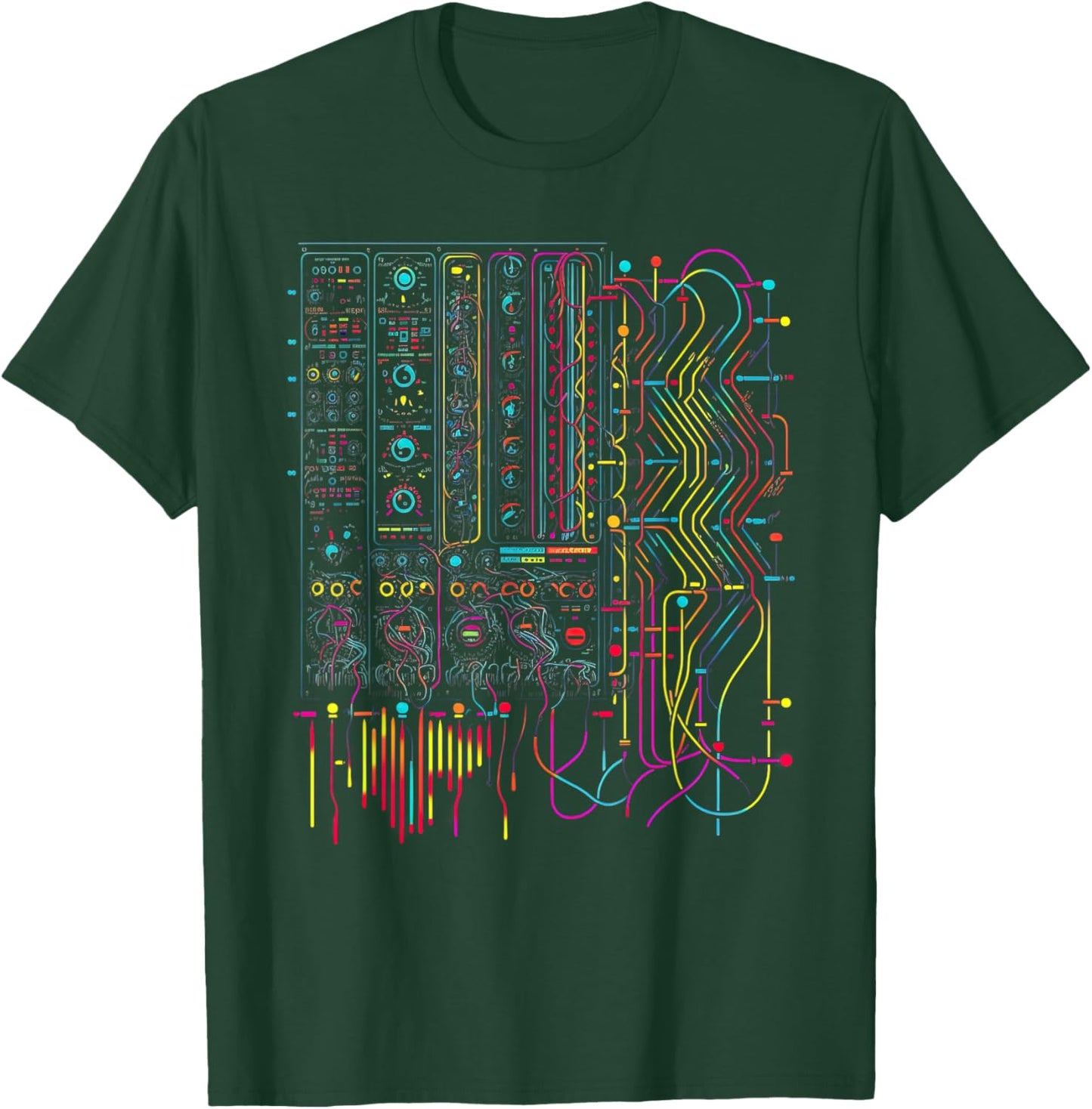 Analogue Synthesiser Electronic Music Modular Life T-Shirt - T-Shirt | Forest
