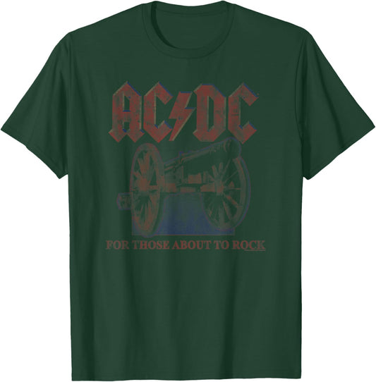 Official AC/DC for Those About to Rock Canon Rock Music Band T-Shirt - T-Shirt | Forest