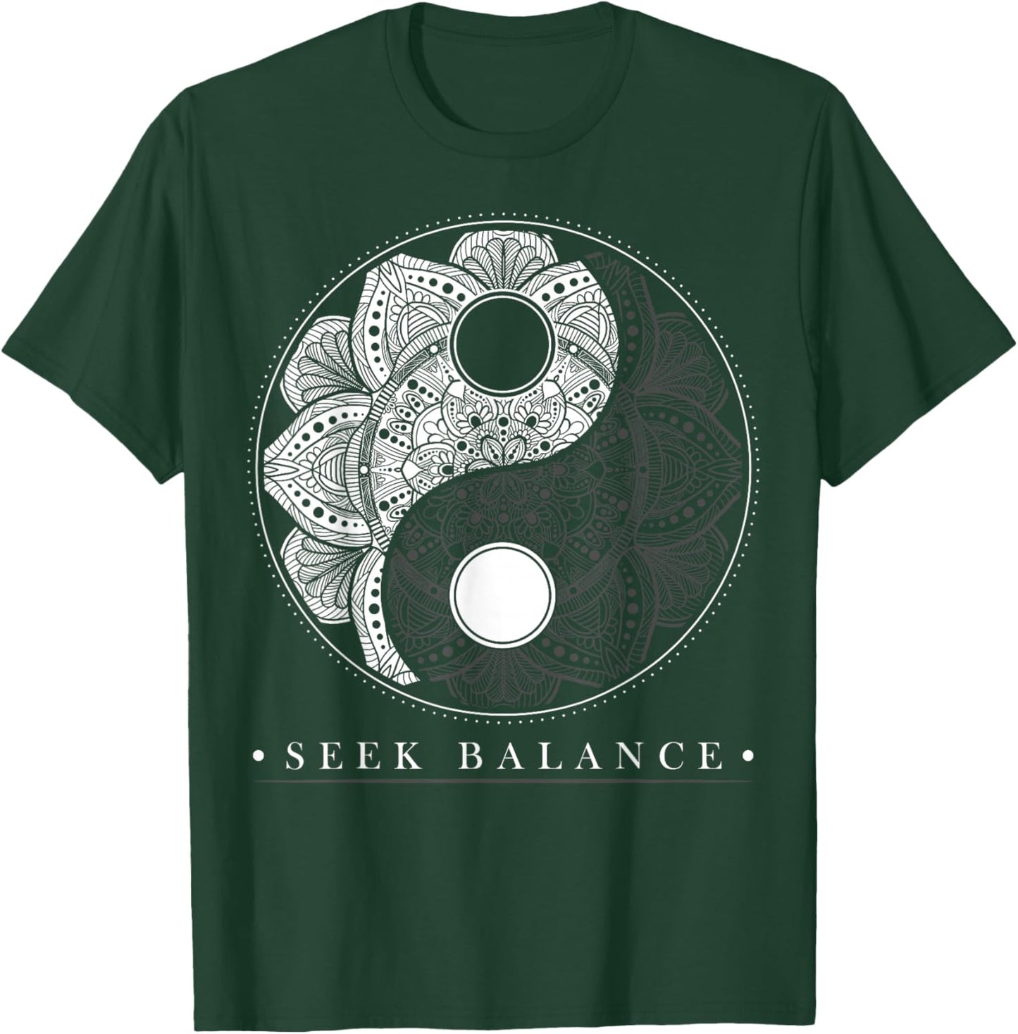 Yin Yang Mandala Seek Balance Native American Shaman T-Shirt - T-Shirt | Forest