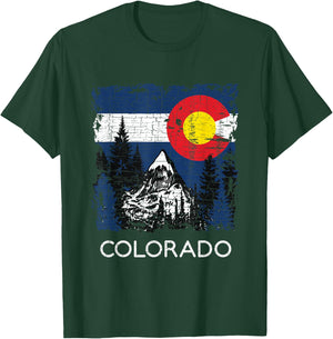 Colorado Flag Mountain T-Shirt - T-Shirt | Forest
