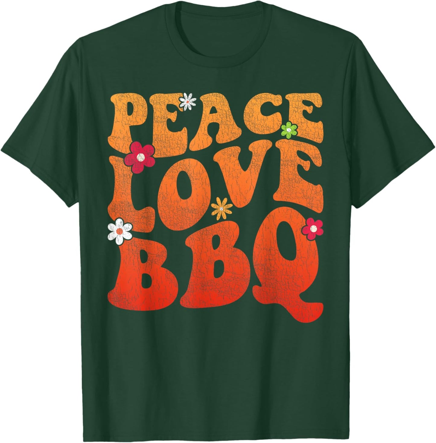 Peace Love BBQ Grillmaster Women Grilling bbq Meat Smoker T-Shirt - T-Shirt | Forest