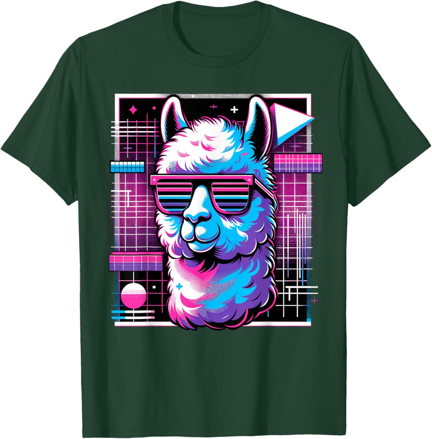 and Kids Vintage Retro Lama Alpaca Lover T-Shirt - T-Shirt | Forest