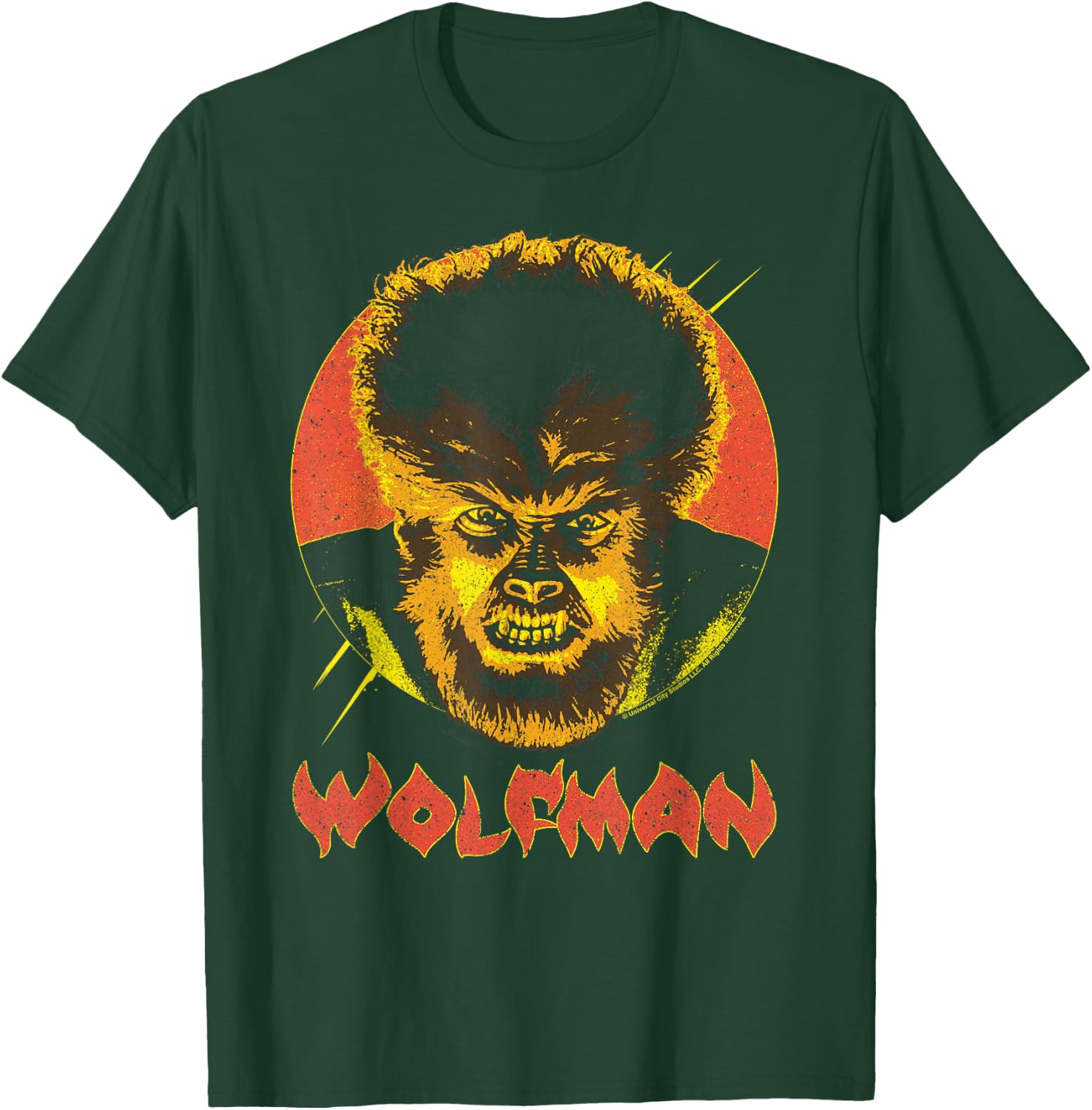 Universal Monsters The Wolfman Circle Portrait T-Shirt - T-Shirt | Forest