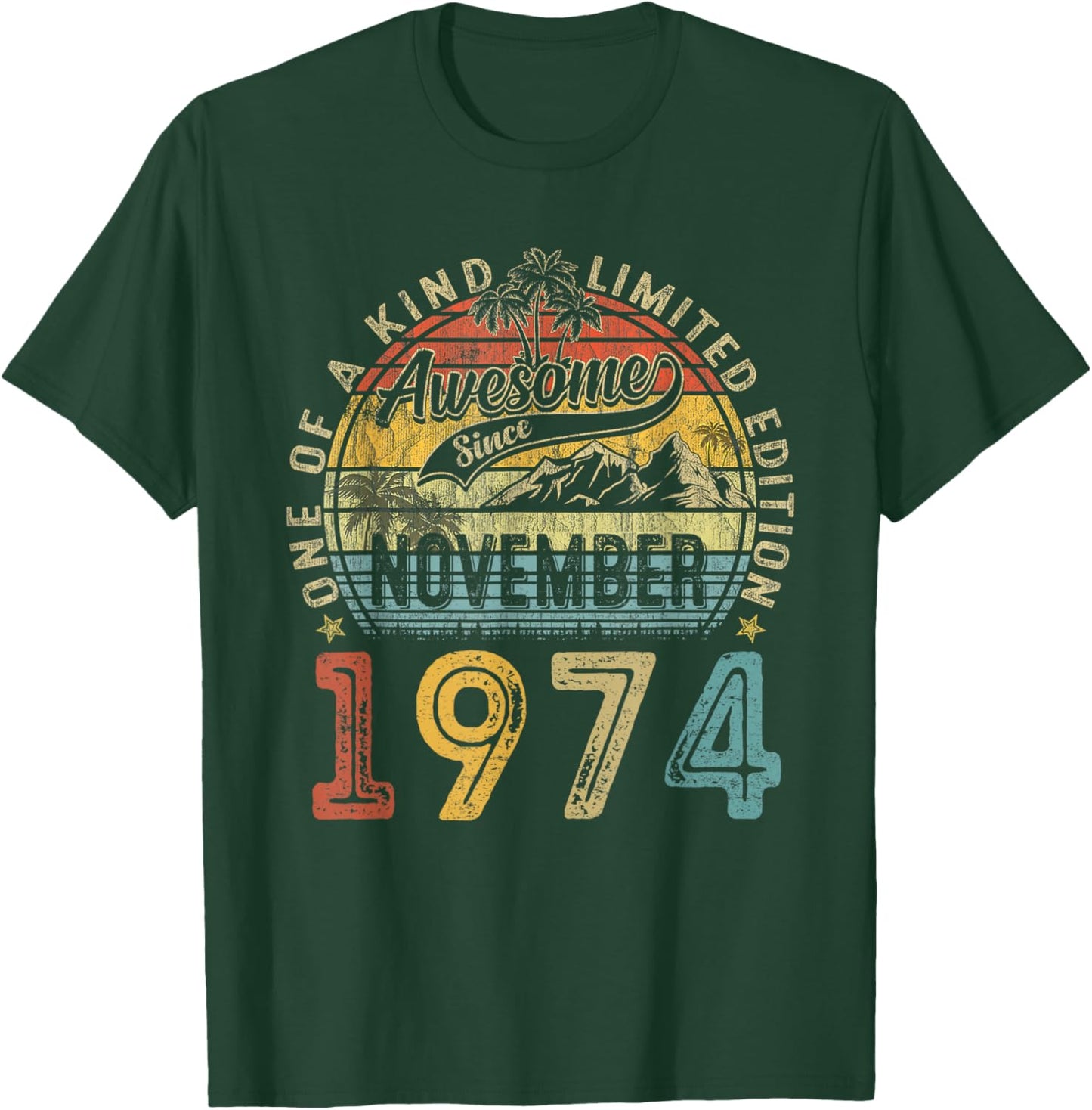 Vintage November 1974 50 Years Old 50th Birthday Gifts Women T-Shirt - T-Shirt | Forest