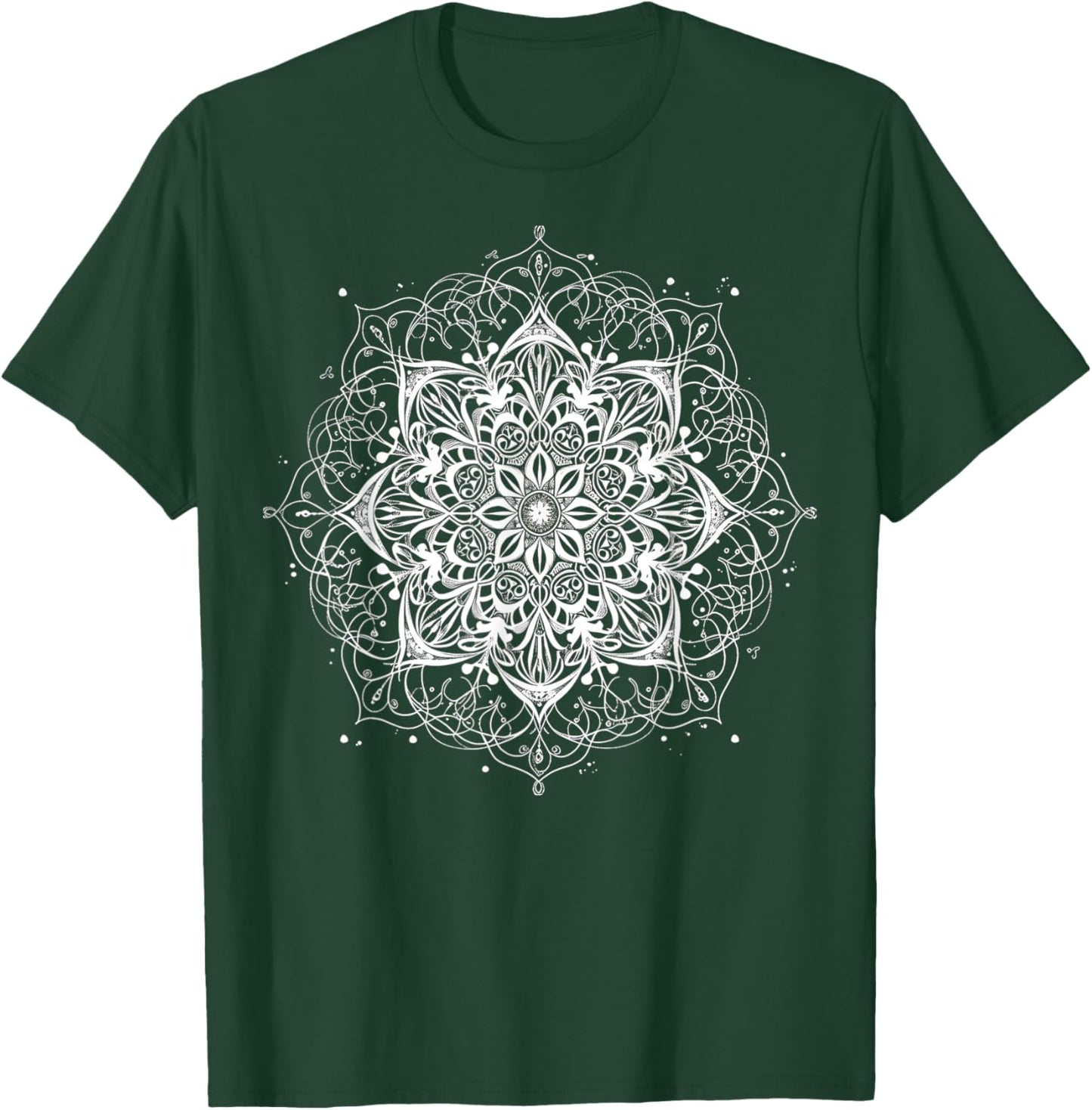 Mandala Black and White Abstract Design T-Shirt - T-Shirt | Forest