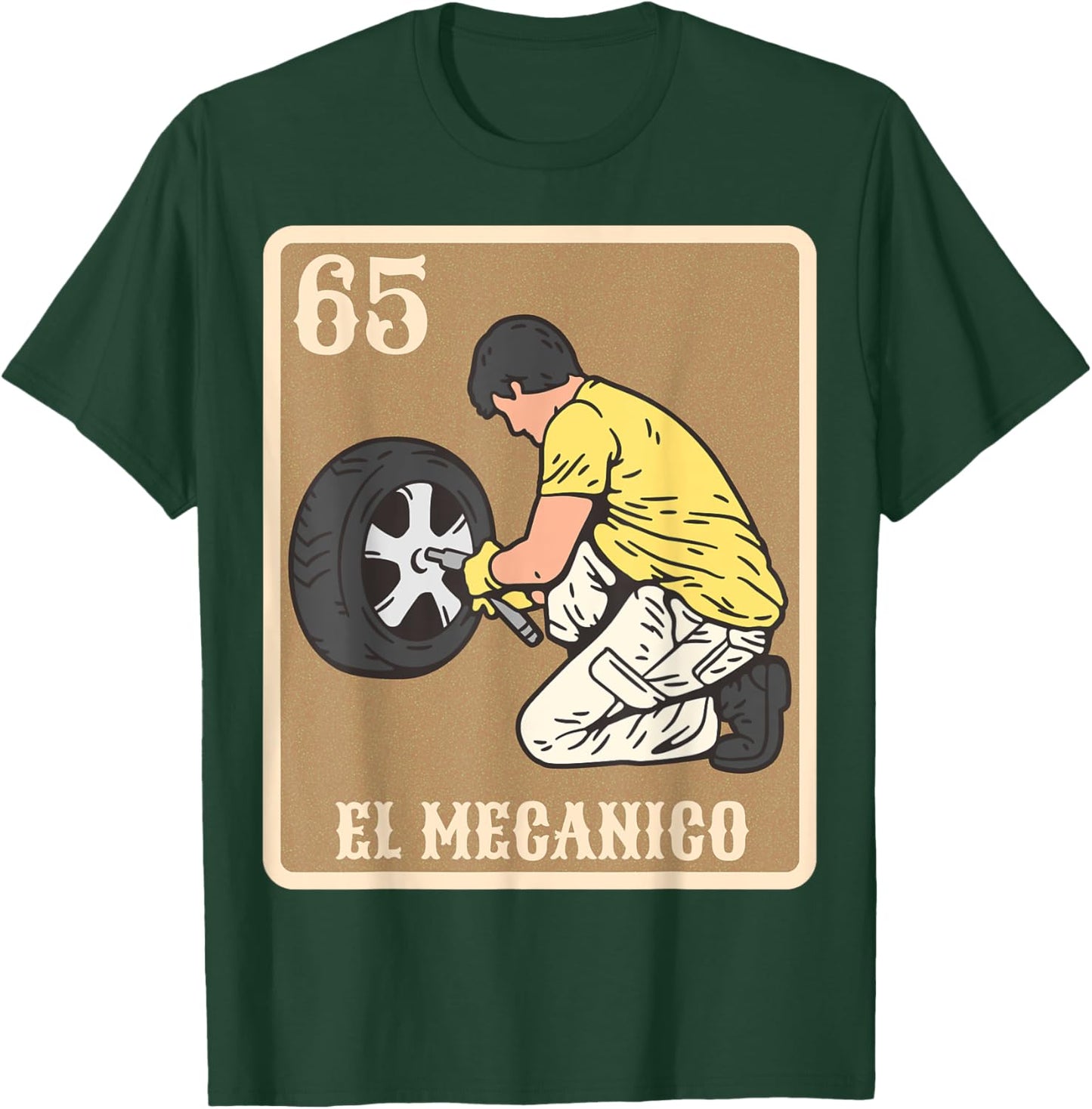 EL Mecanico Lottery Gift Spanish Bingo Card Game T-Shirt - T-Shirt | Forest