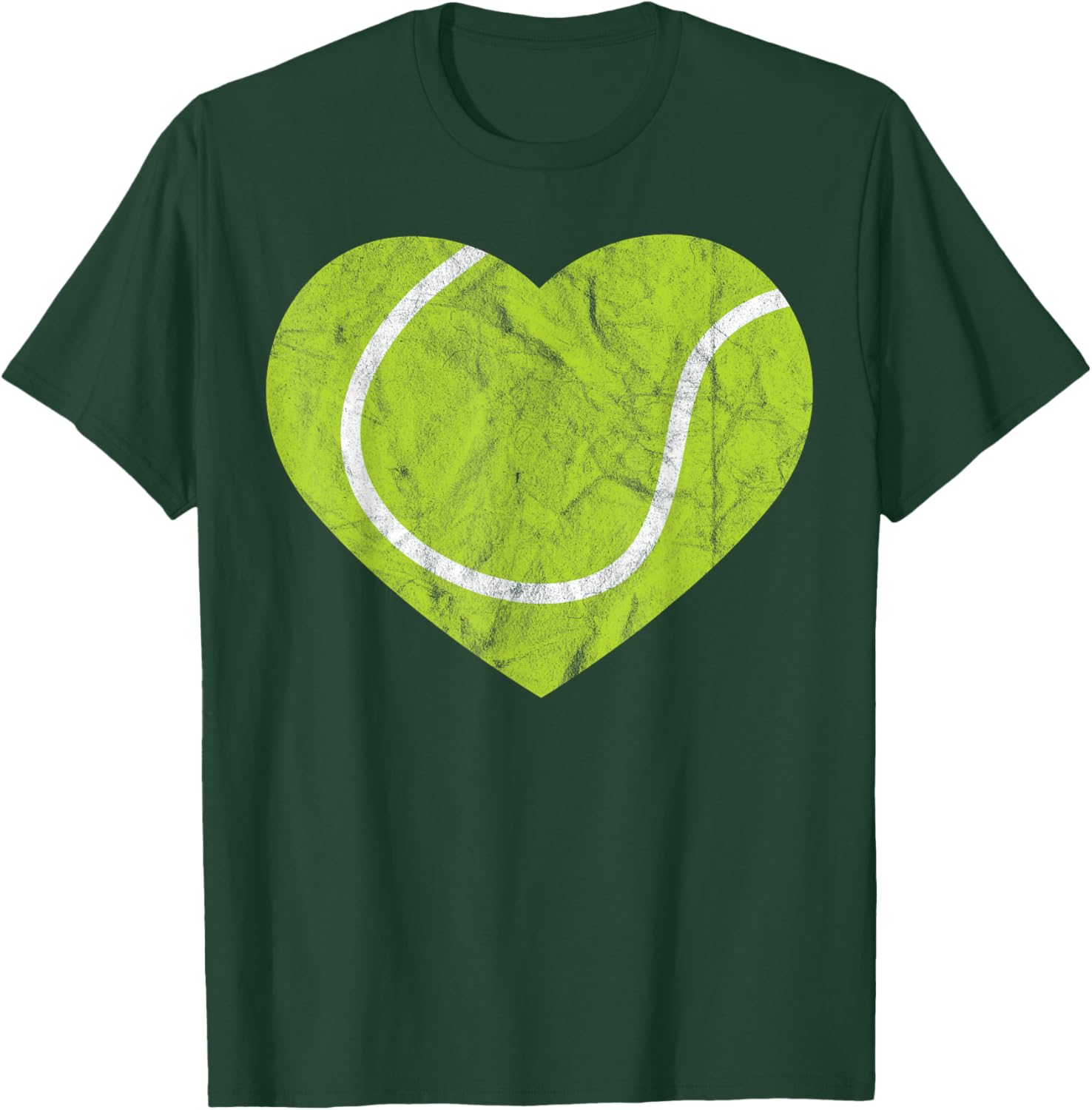 Vintage Tennis Heart Gift Retro Player Valentine's Day T-Shirt - T-Shirt | Forest
