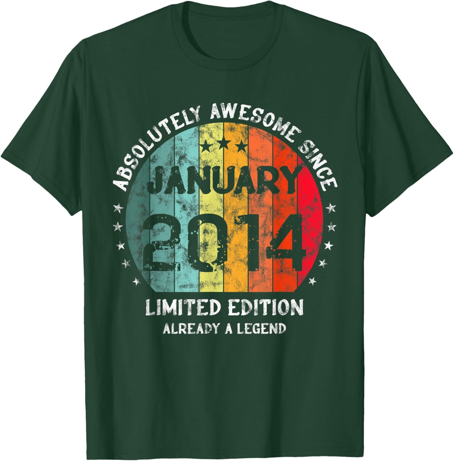 Absolutely Awesome Since January 2014 Boy Girl Birthday T-Shirt - T-Shirt | Forest
