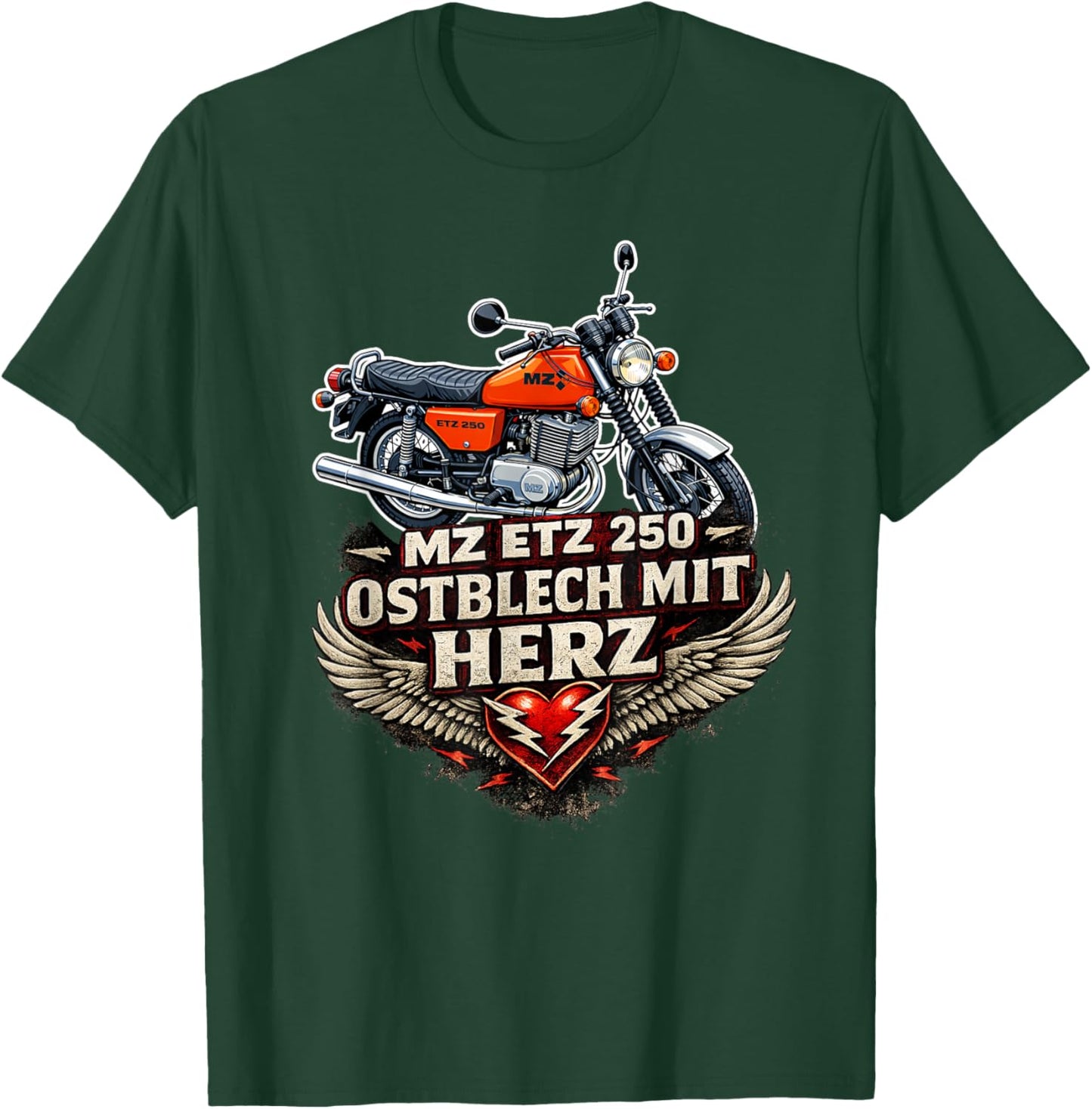 MZ ETZ 250 MOFA Kult Motorrad DDR Klassiker Retro Design T-Shirt - T-Shirt | Forest