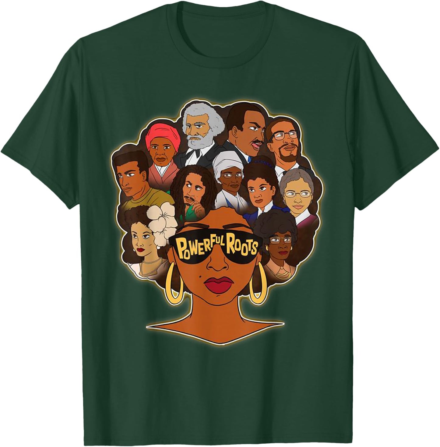 Powerful Roots Black History Month I Love My Roots Gifts T-Shirt - T-Shirt | Forest