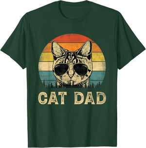 Vintage Cat Dad Cat Lovers Daddy Father's Day T-Shirt - T-Shirt | Forest