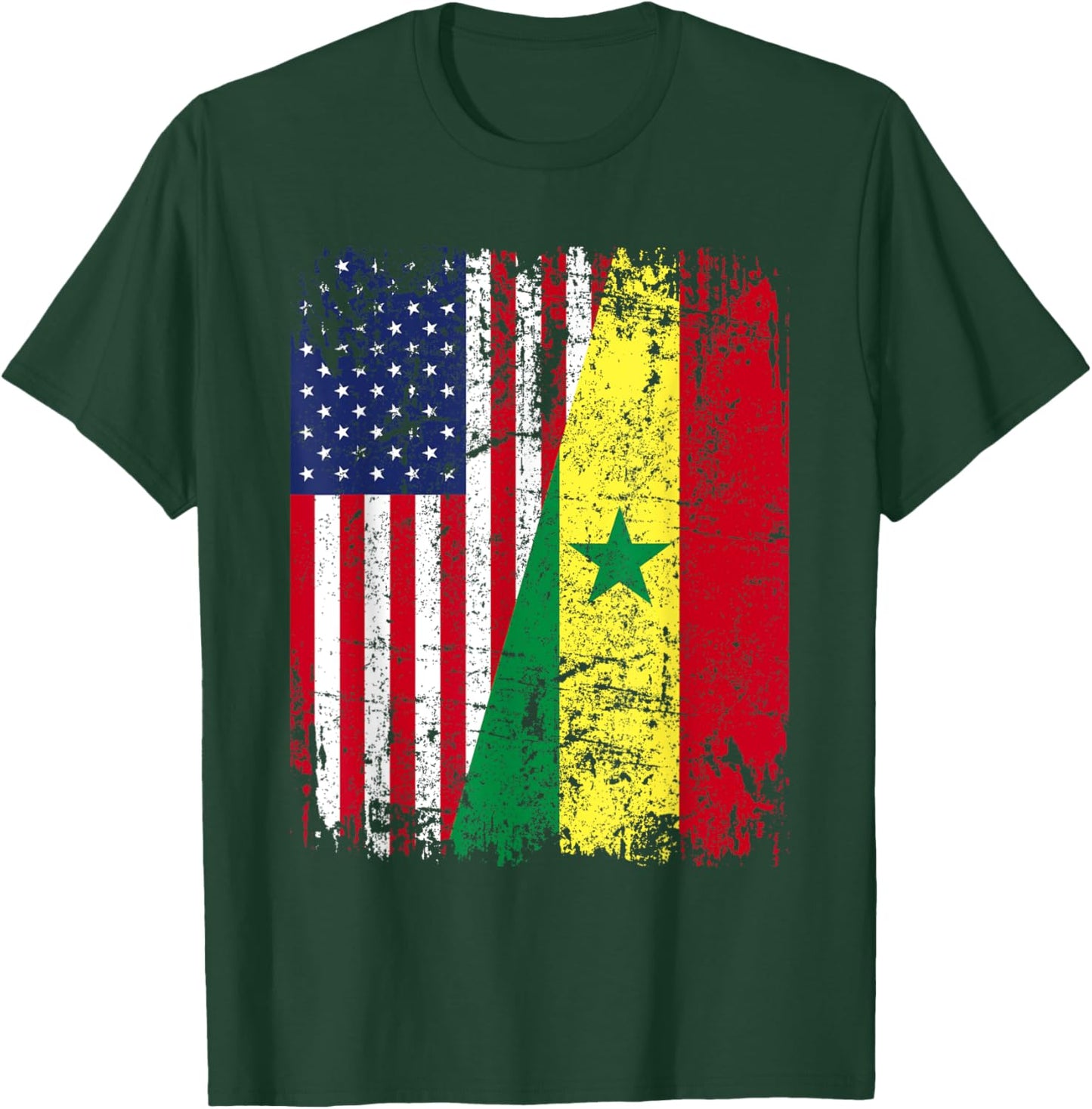 SENEGALESE American Flag | Men Women Kids | SENEGAL T-Shirt - T-Shirt | Forest