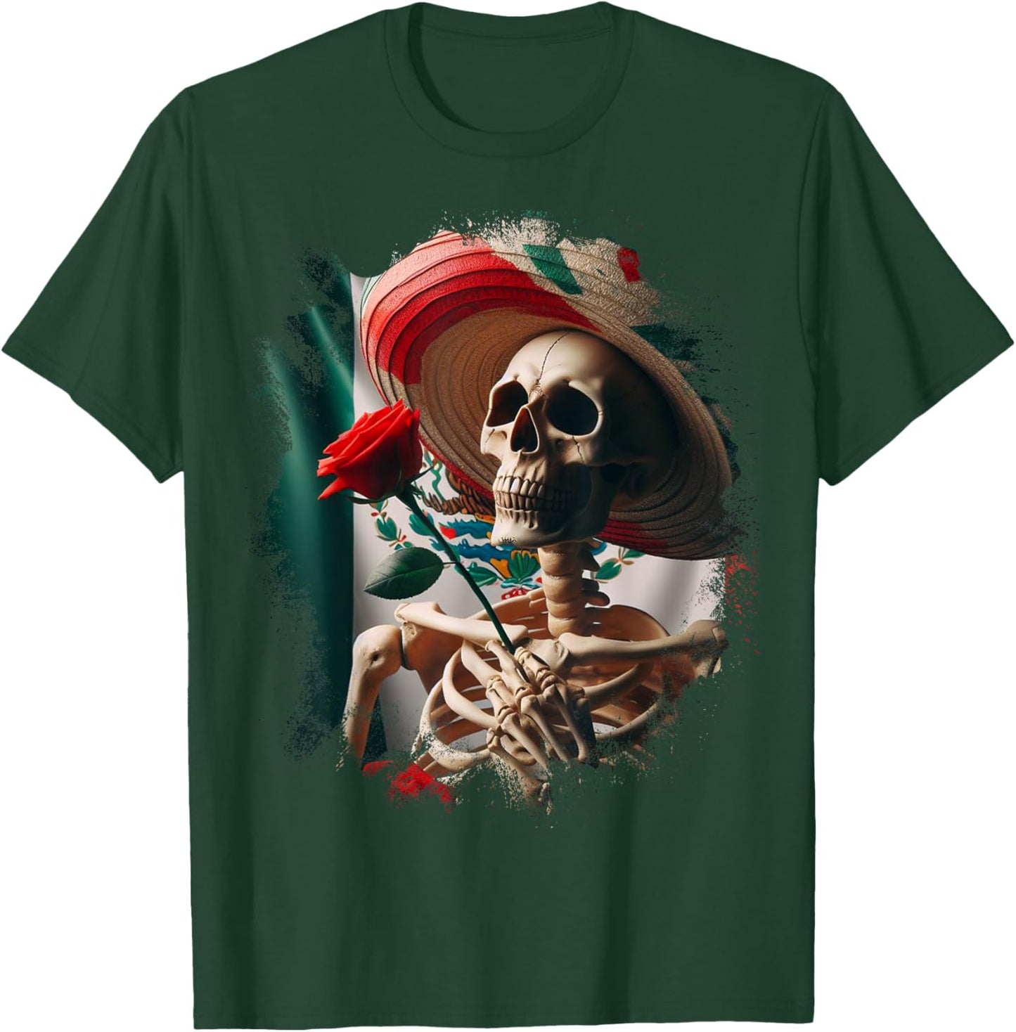 Mexico Gift Rose Tijuana Mexican Hispanic Pride Poncho T-Shirt - T-Shirt | Forest