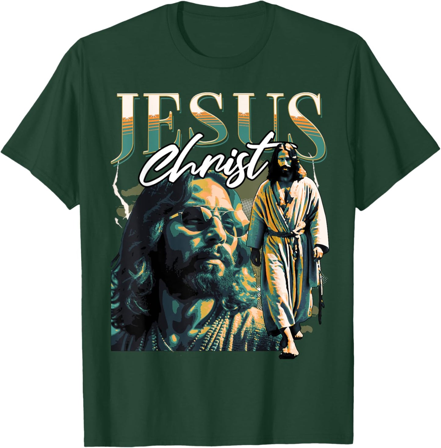 Jesus Christ Meme Retro 90s Bootleg Rap Merch Style T-Shirt - T-Shirt | Forest
