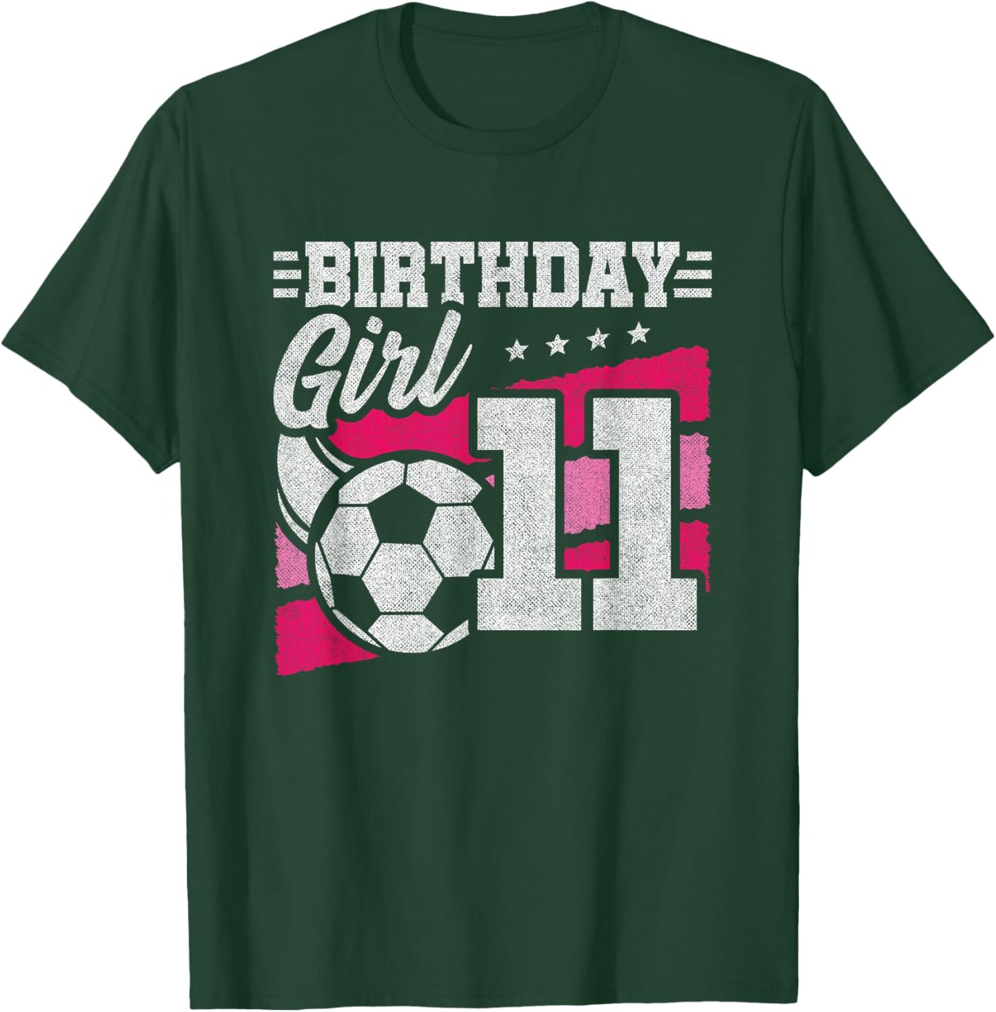 11 Year Old Soccer Birthday - Girls 11th Birthday Soccer T-Shirt - T-Shirt | Forest