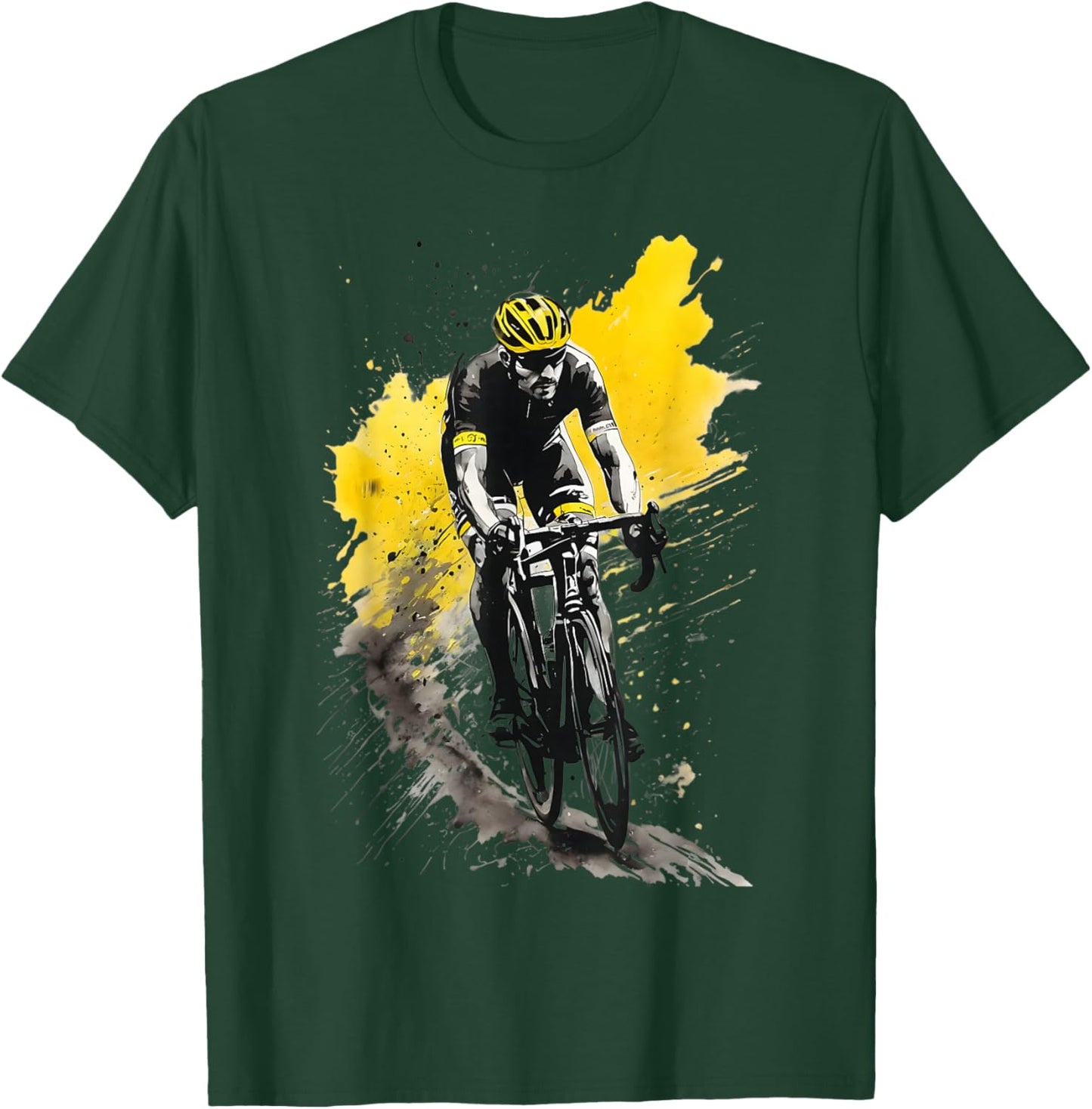 Racing Cyclist On Road Bike T-Shirt - T-Shirt | Forest