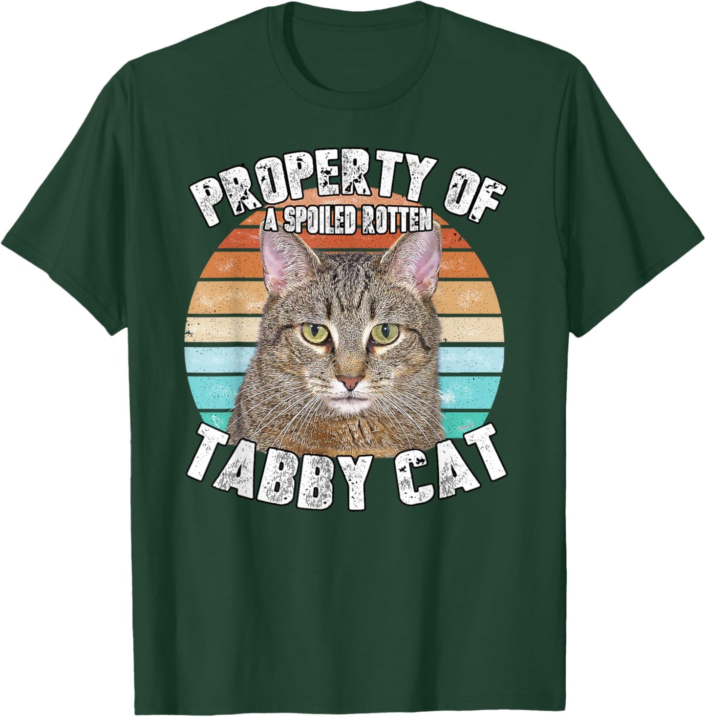 Cat Tabby Lover Vintage Eighties Style Cat Retro Gift Women Girls Kids T-Shirt - T-Shirt | Forest