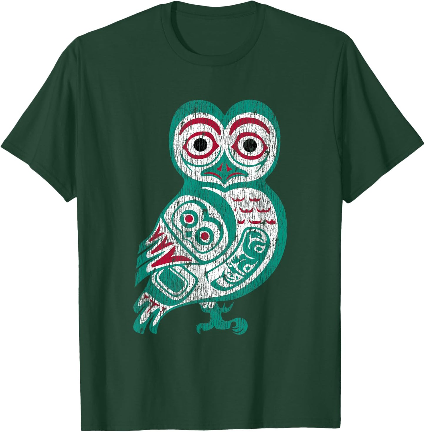 Haida art Native American Gift Owl Totem T-Shirt - T-Shirt | Forest
