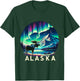 Alaska Northern Lights Aurora Viewing Moose Vacation Alaska T-Shirt - T-Shirt | Forest