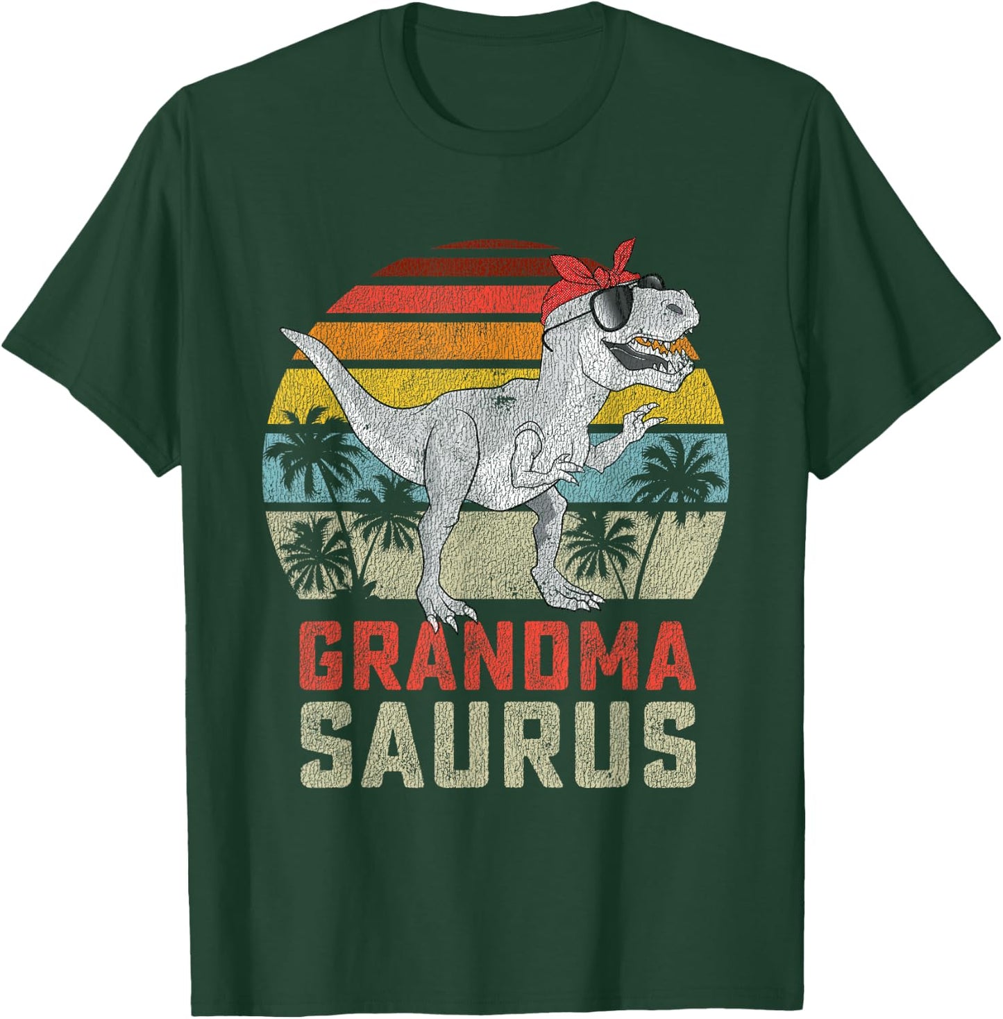 Grandmasaurus T Rex Dinosaur Grandma Saurus Family Matching T-Shirt - T-Shirt | Forest