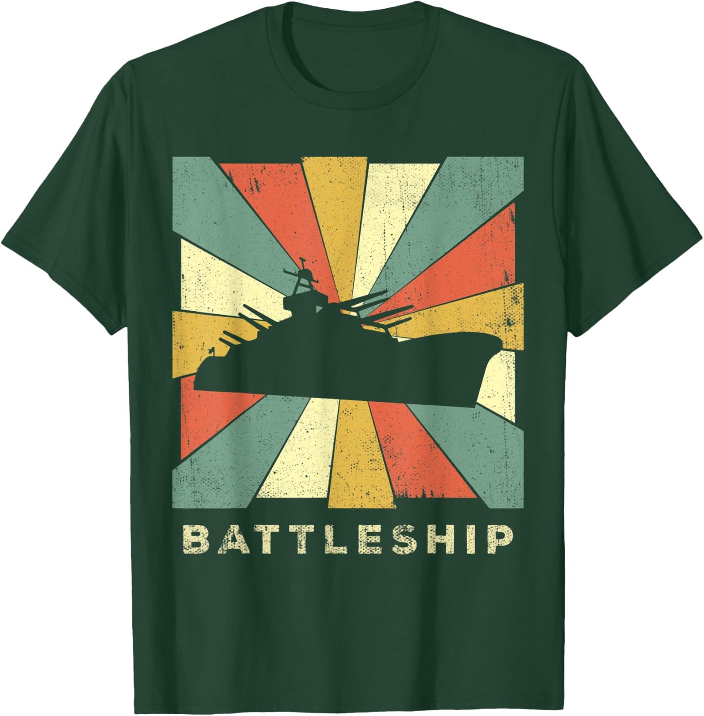 Vintage Battleship Retro Gift T-Shirt - T-Shirt | Forest