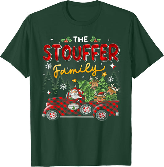The Stouffer Family Christmas Matching Pajamas Group Gift T-Shirt - T-Shirt | Forest