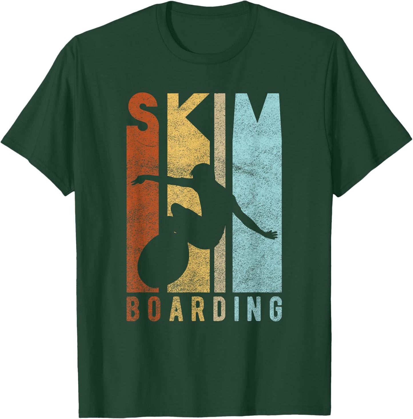 SKIM BOARDING - Sporty retro skimboarding surf-er T-Shirt - T-Shirt | Forest