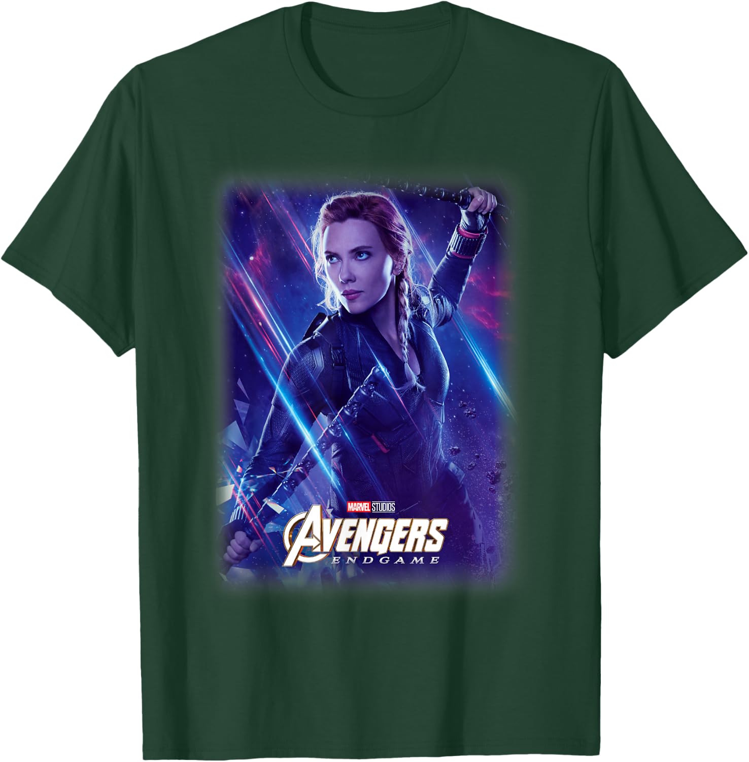 Marvel Avengers Endgame Black Widow Galactic Poster T-Shirt - T-Shirt | Forest
