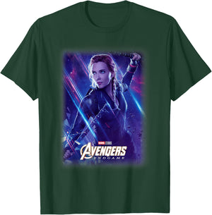 Marvel Avengers Endgame Black Widow Galactic Poster T-Shirt - T-Shirt | Forest