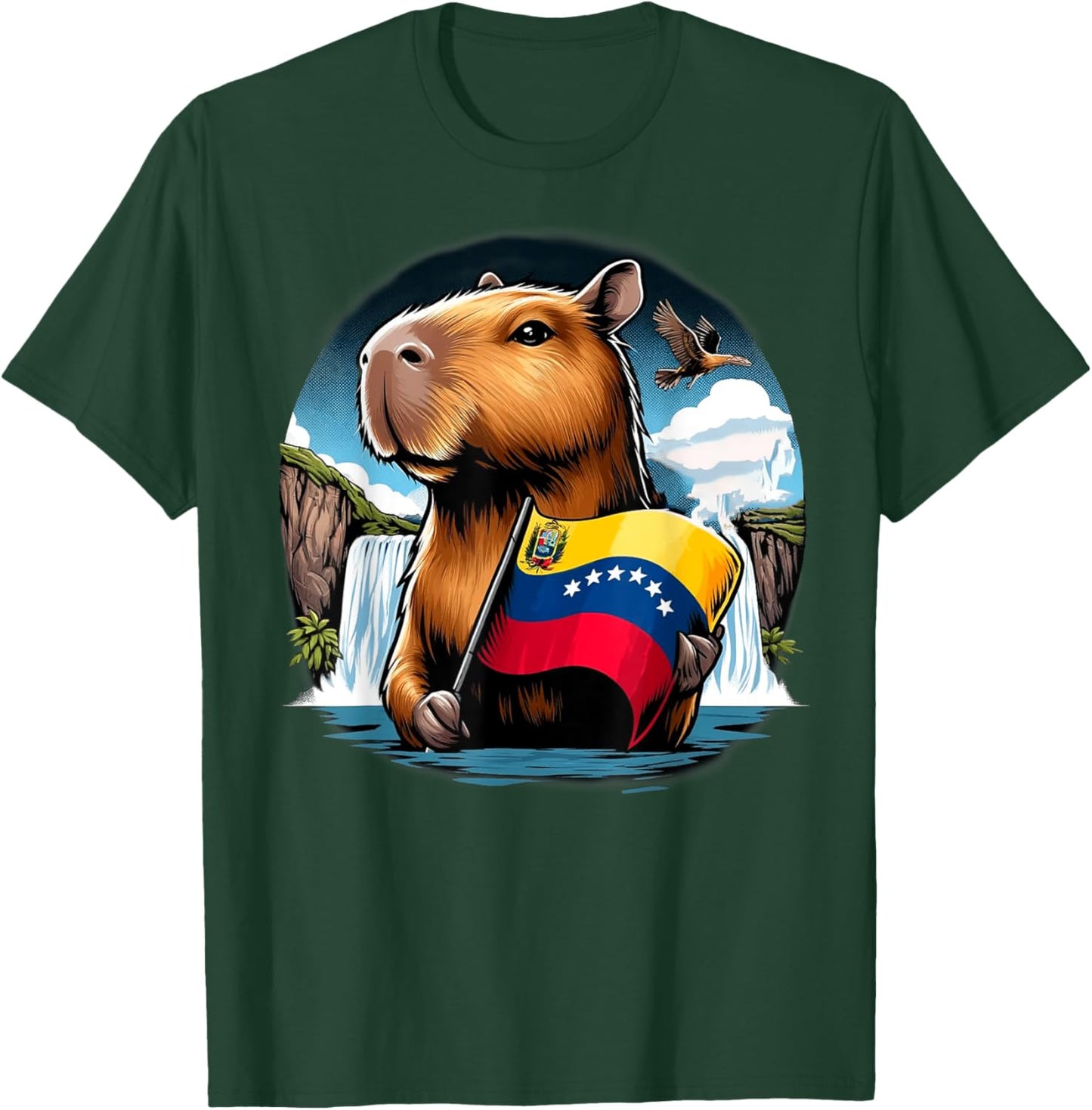 Capybara Venezuela Flag Animal Independence Show Outfit T-Shirt - T-Shirt | Forest