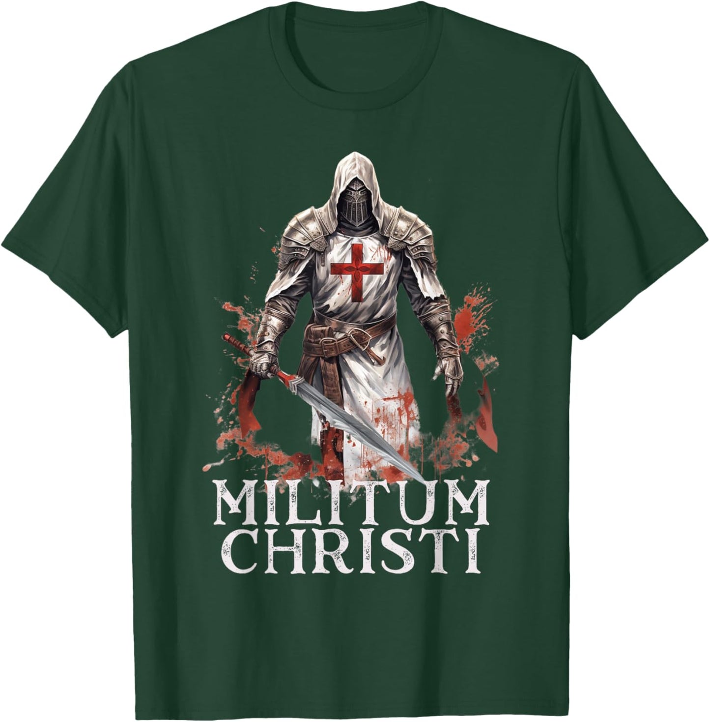 Modern Day Catholic Designs Catholic Knight Templar Crusader Cross T-Shirt - T-Shirt | Forest