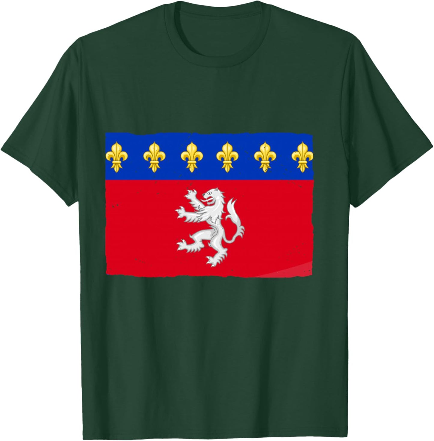 Vintage Lyon Flag Gift Lyon France T-Shirt - T-Shirt | Forest