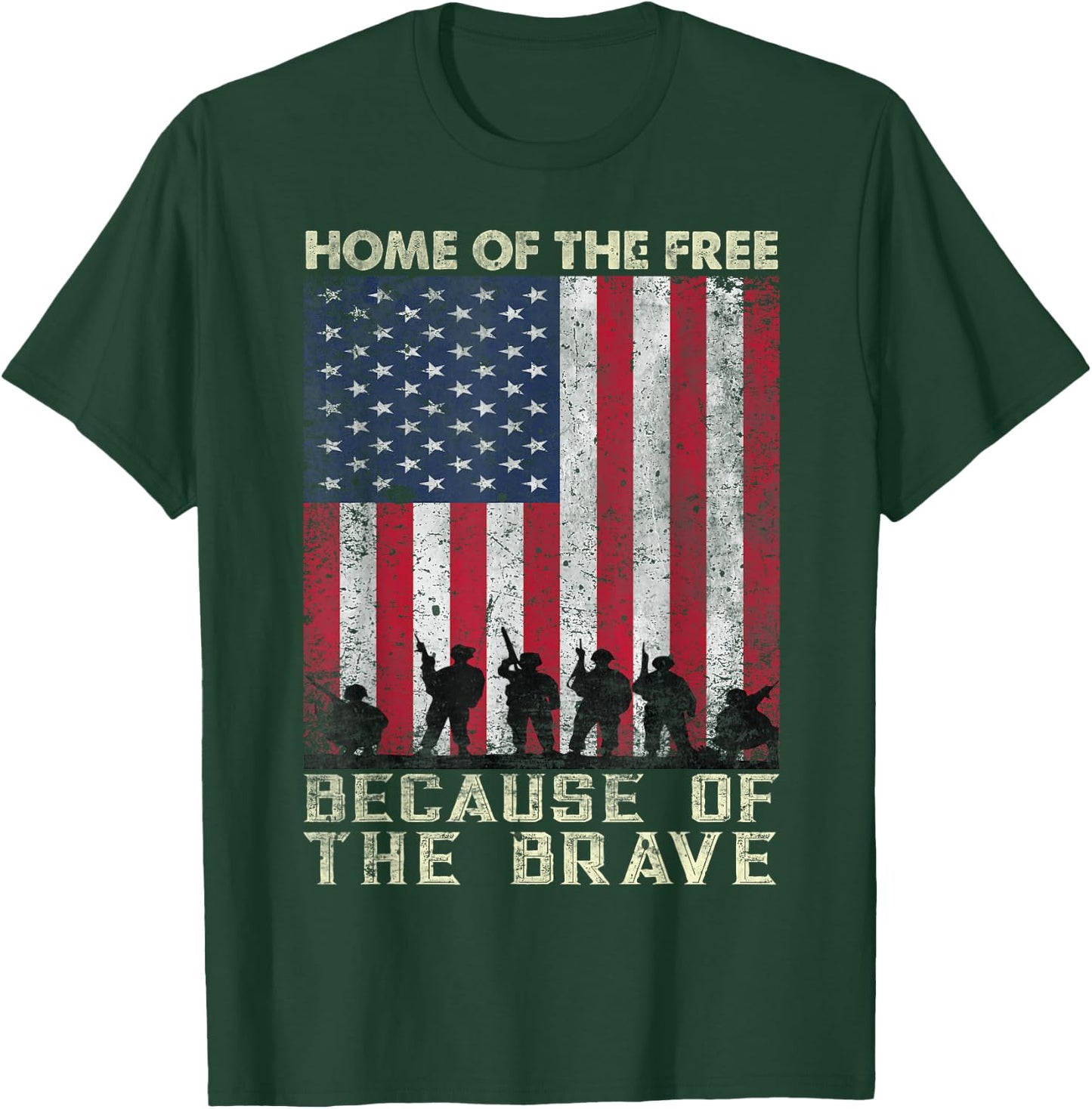 Home Of The Free Because Of The Brave American Flag T-Shirt - T-Shirt | Forest