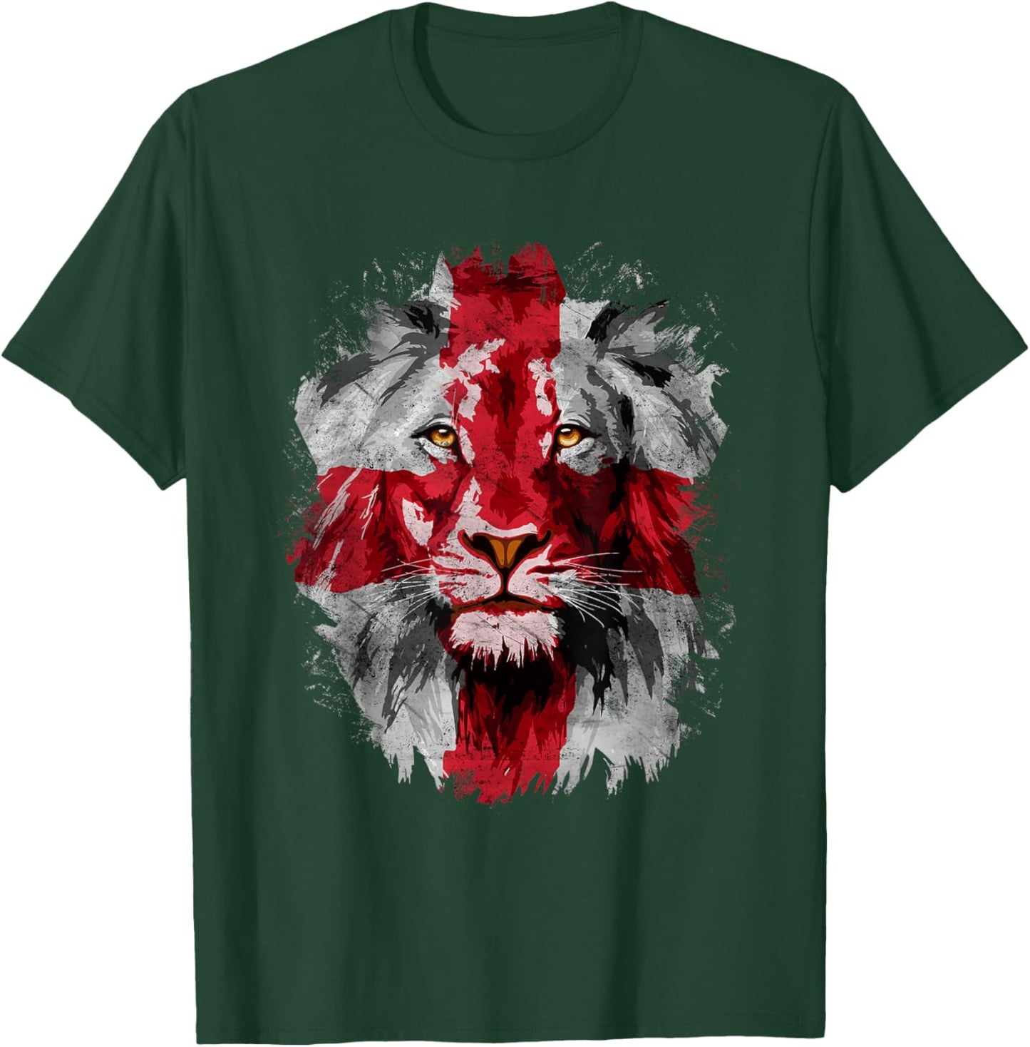 Vintage England National Flag Lion Face English England Flag T-Shirt - T-Shirt | Forest