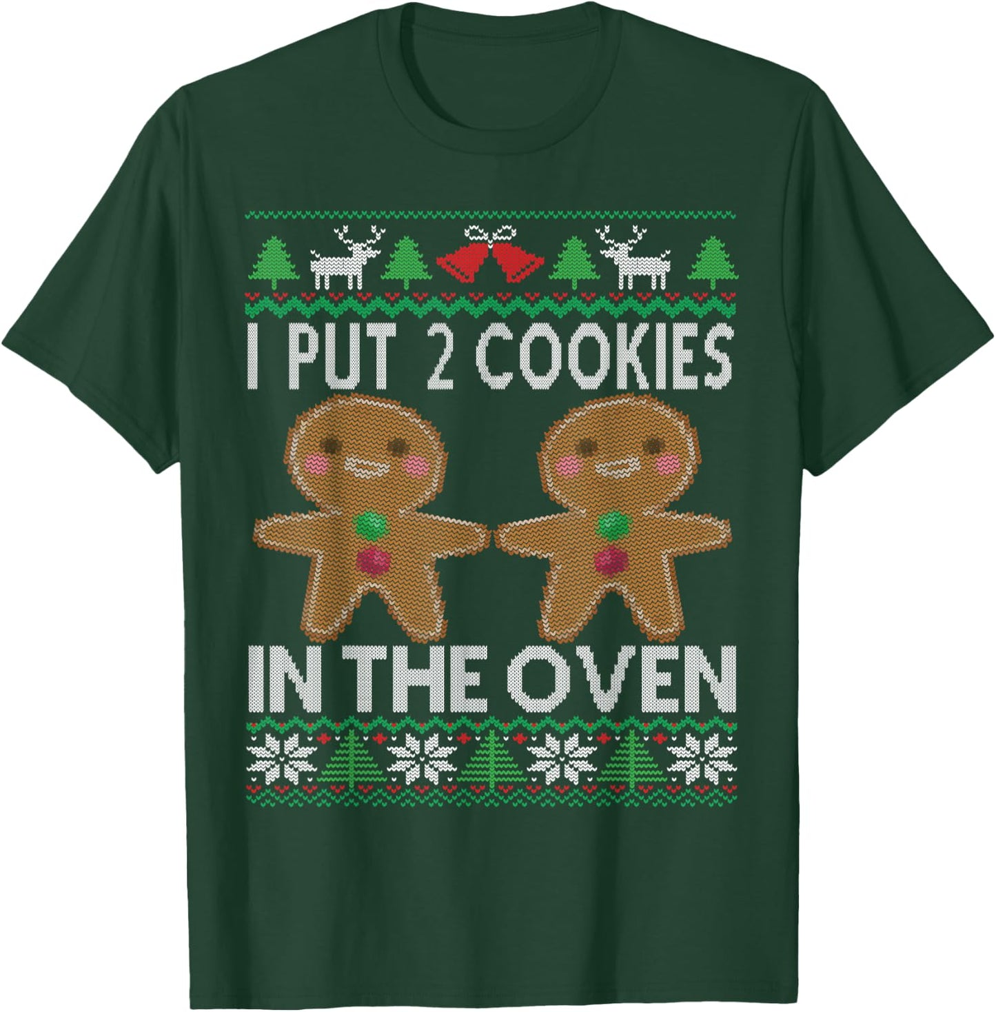 Twin Pregnancy Announcement Christmas Dad T-Shirt - T-Shirt | Forest