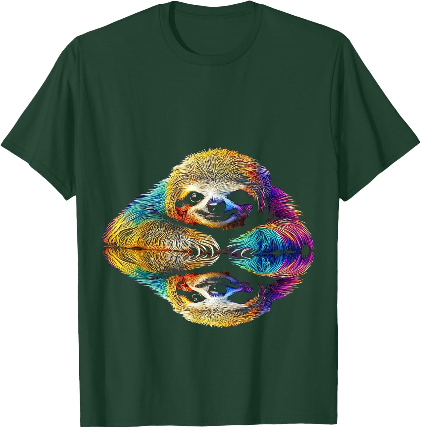 Sloth Abstract Cute Animal Colorful Art Graphic Sloth T-Shirt - T-Shirt | Forest