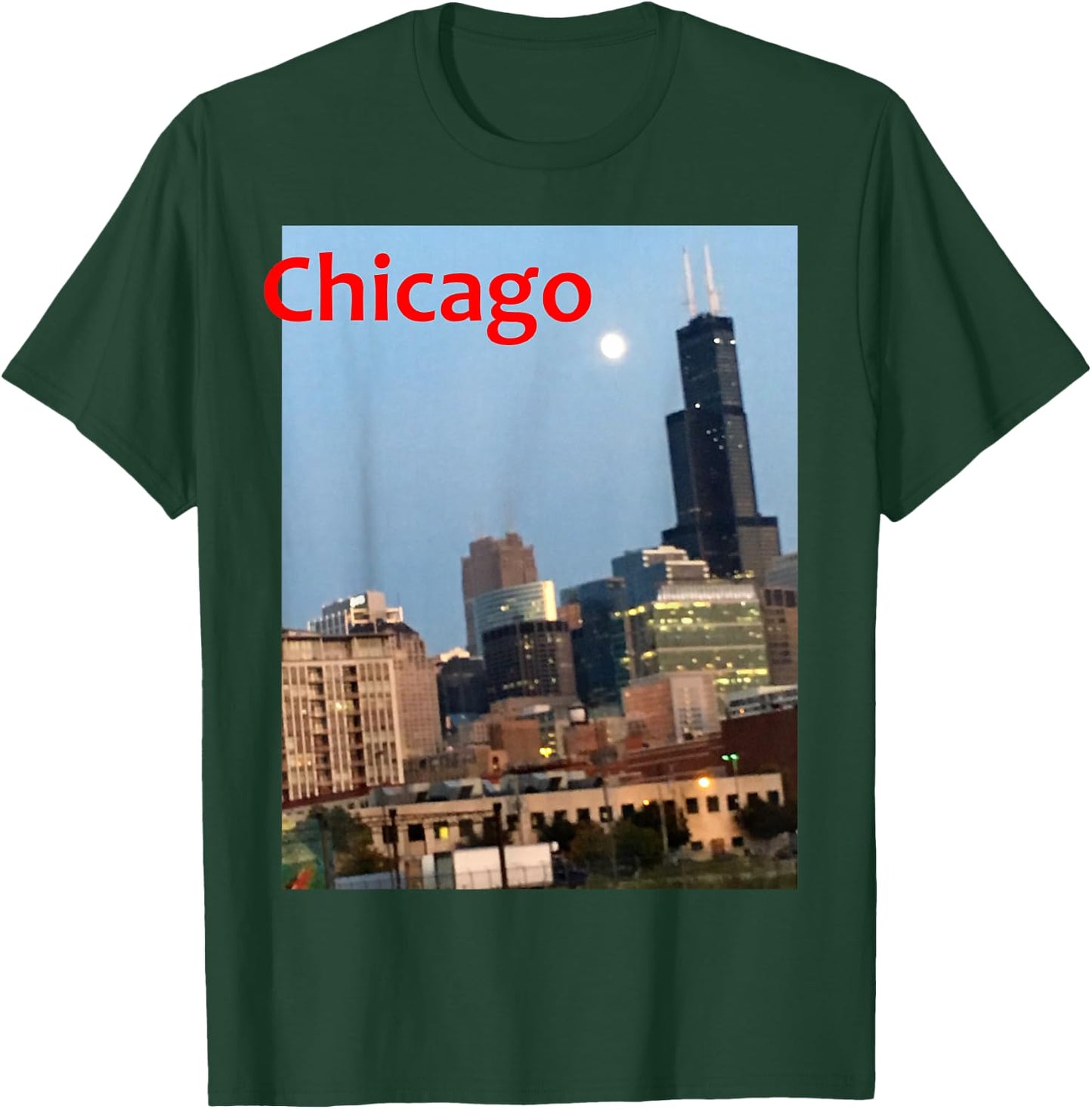 Chicago Photo Willis Tower T-Shirt - T-Shirt | Forest