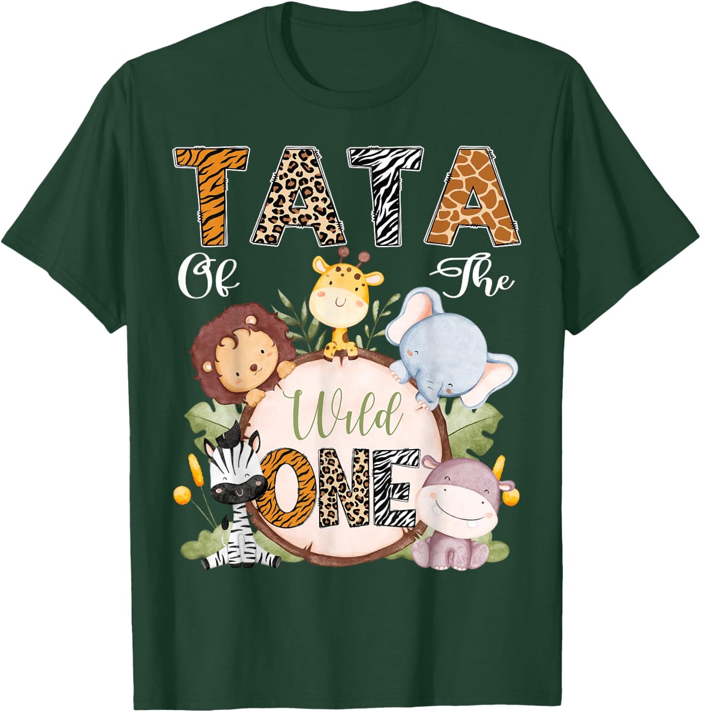 Tata Of The Wild One 1St Birthday Safari Woodland T-Shirt - T-Shirt | Forest