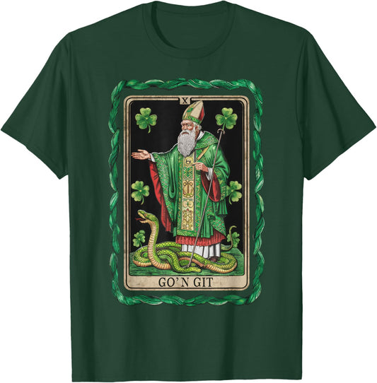 Funny St Patricks Day Tarot Card Go'n Git St Patrick Vintage T-Shirt - T-Shirt | Forest