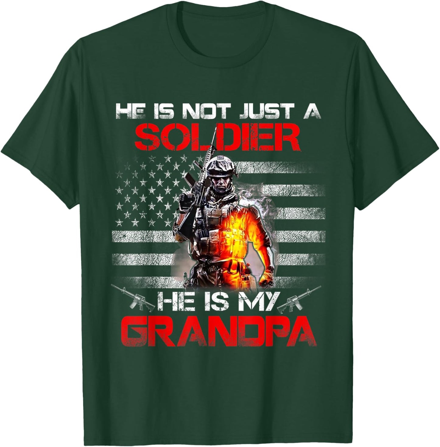 My Grandpa Is A Soldier Proud Army Grandson Granddaughter T-Shirt - T-Shirt | Forest