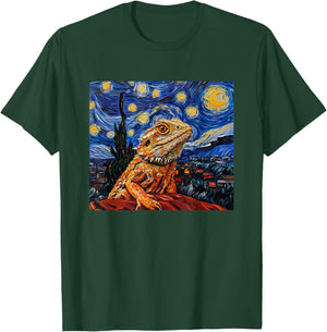 Tiny Dinosaur Beardie Starry Night Bearded Dragon Lover T-Shirt - T-Shirt | Forest