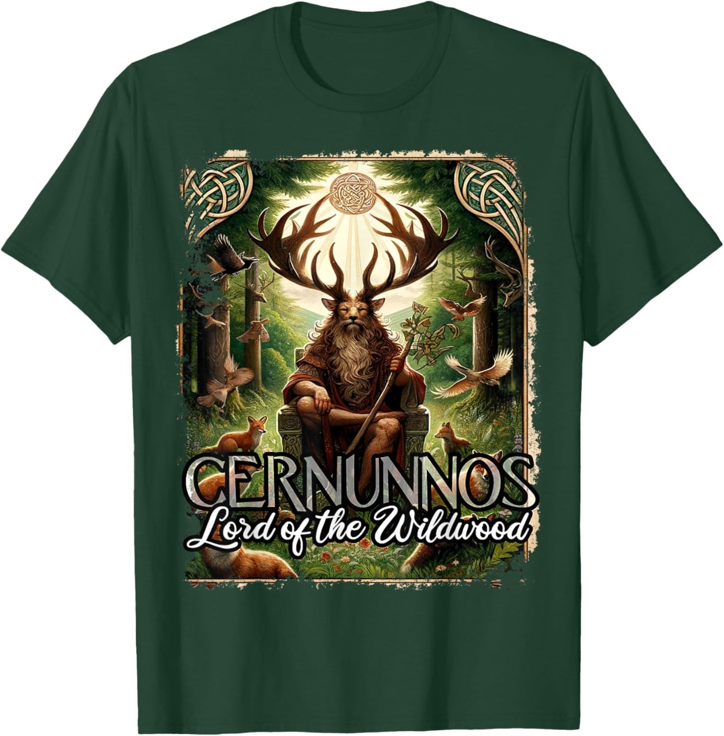 Cernunnos Lord of the Wildwood Antlered Nature Spirit T-Shirt - T-Shirt | Forest