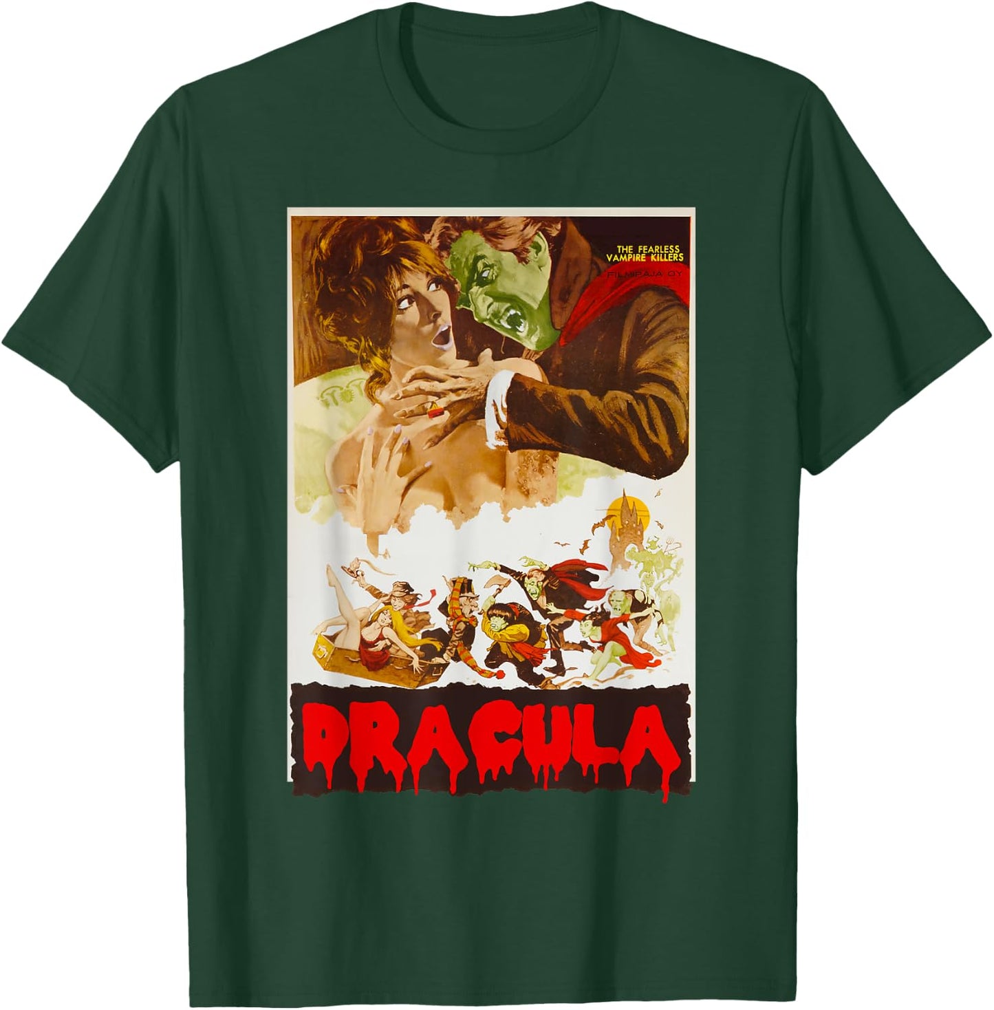 Retro Halloween Monster Poster Horror Movie Vampire Dracula T-Shirt - T-Shirt | Forest
